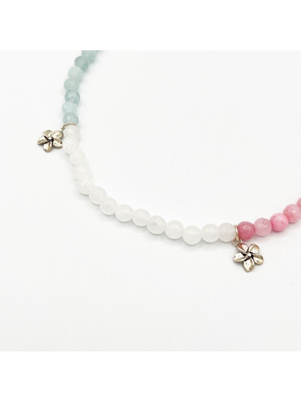 Silver cherry blossom beaded necklace - Picture 8 of 8